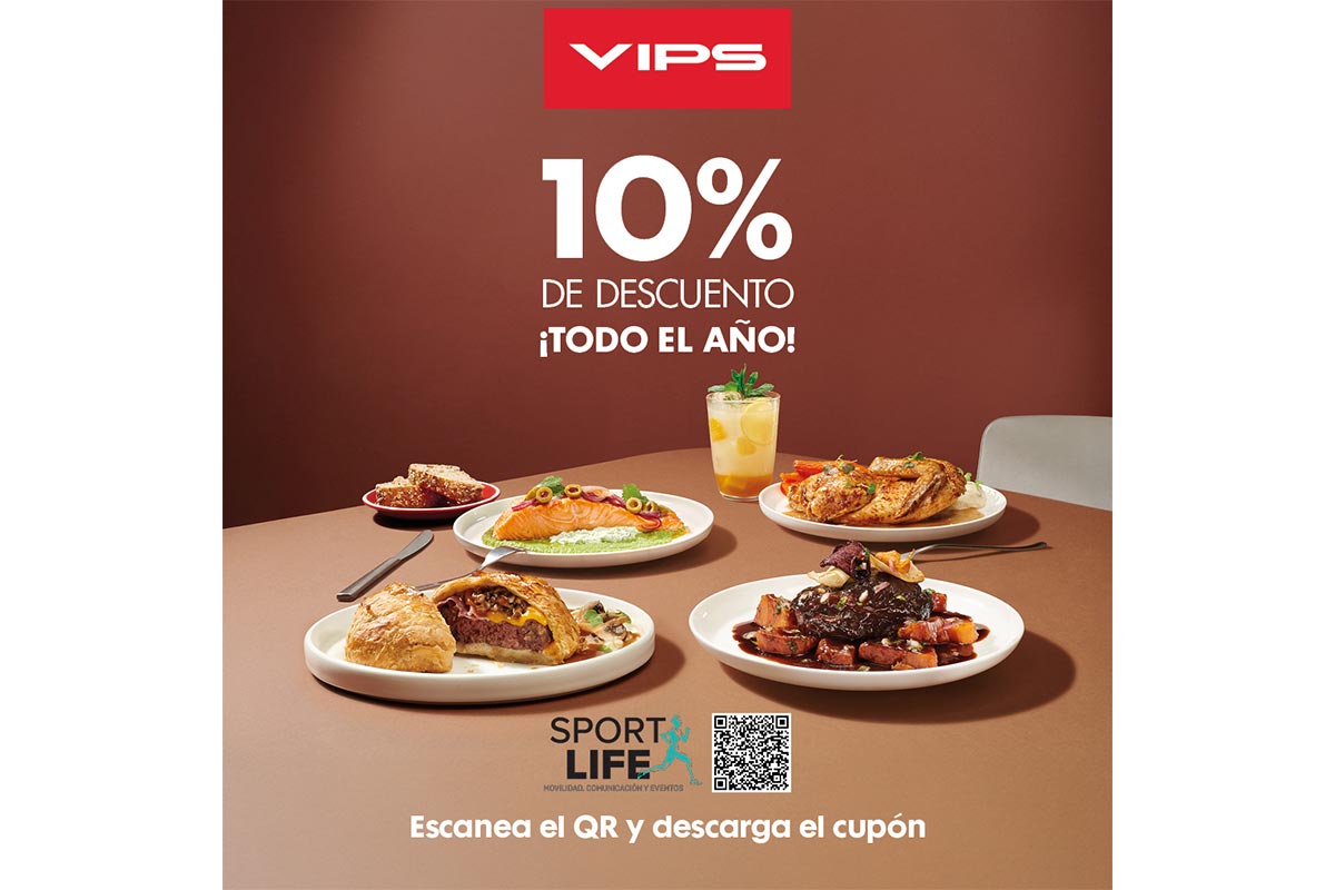 Aprovecha un 10% de descuento en VIPS, ¡todo el año!