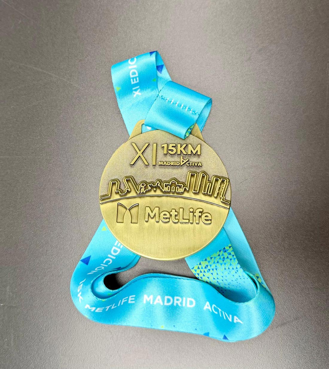 Esta es la medalla de finisher de la 15KM Metlife Madrid 2026
