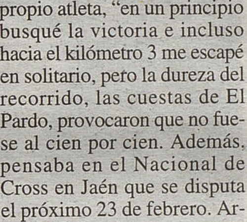 LAS CUESTAS ‘ABULENSEMENTE’ MEDIÁTICAS DEL MEDIO MARATÓN FUENCARRAL EL PARDO 2002
