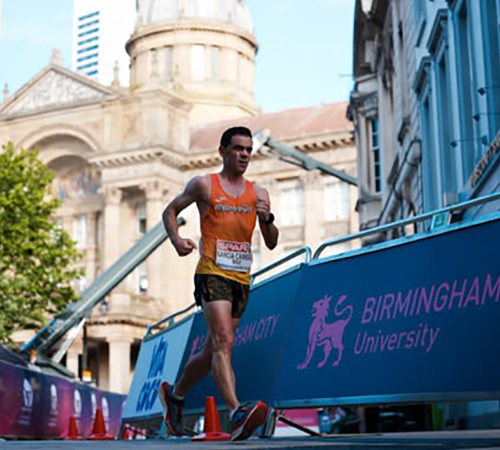 DIEGO GARCÍA CARRERA, PUESTO DE FINALISTA EN LA MARCHA MEDIA MARATÓN DE LOS EUROPEOS DE BIRMINGHAM