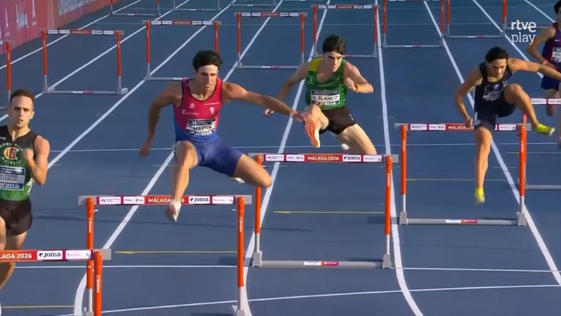 NICOLÁS MARTÍNEZ, CUARTO EN LOS 400 M VALLAS DE LOS CAMPEONATOS DE ESPAÑA CELEBRADOS EN MÁLAGA 