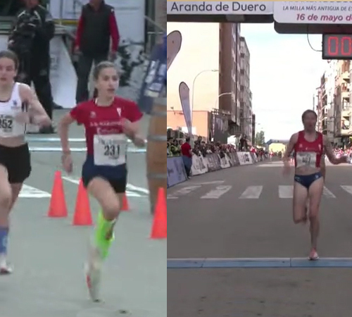 ISABEL MARTÍNEZ SERRANO, LA MEJOR VETERANA, Y JULIA BELTRÁN, LA MEJOR SUB-14, EN UNA MILLA URBANA DE ARANDA DE DUERO QUE DEJA MÁS PODIOS 