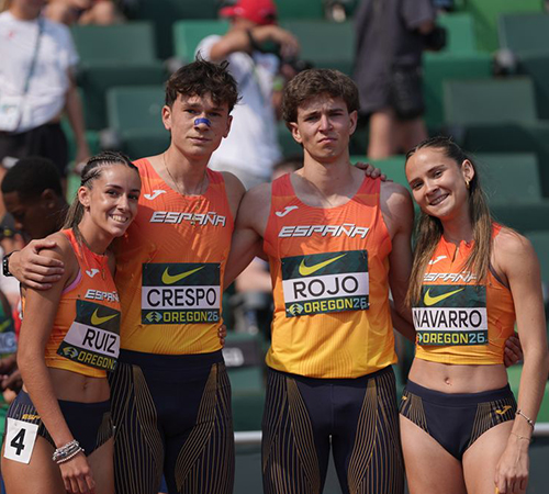PABLO ROJO LOGRA UNA NUEVA PLUSMARCA SUB-20 CON EL 4X400 MIXTO ESPAÑOL EN LOS MUNDIALES DE OREGÓN