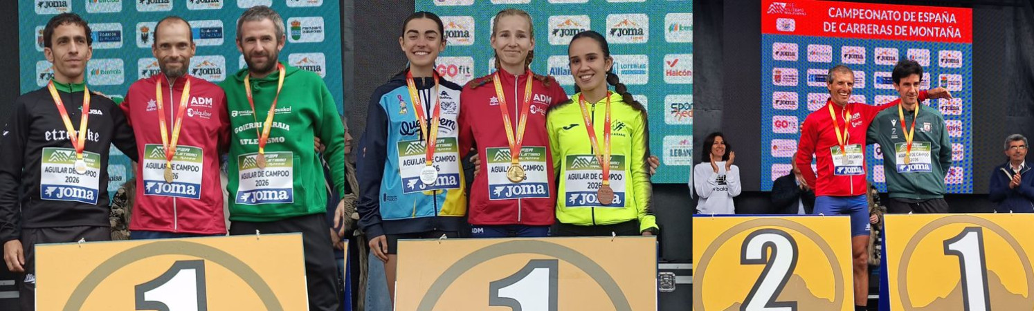 JOSÉ ANTONIO BELLIDO Y SOFÍA RUBIO, CAMPEONES DE ESPAÑA DE CARRERA DE MONTAÑA CLASSIC MÁSTER 40 Y SUB-20; PABLO VILLALOBOS, PLATA MÁSTER 45