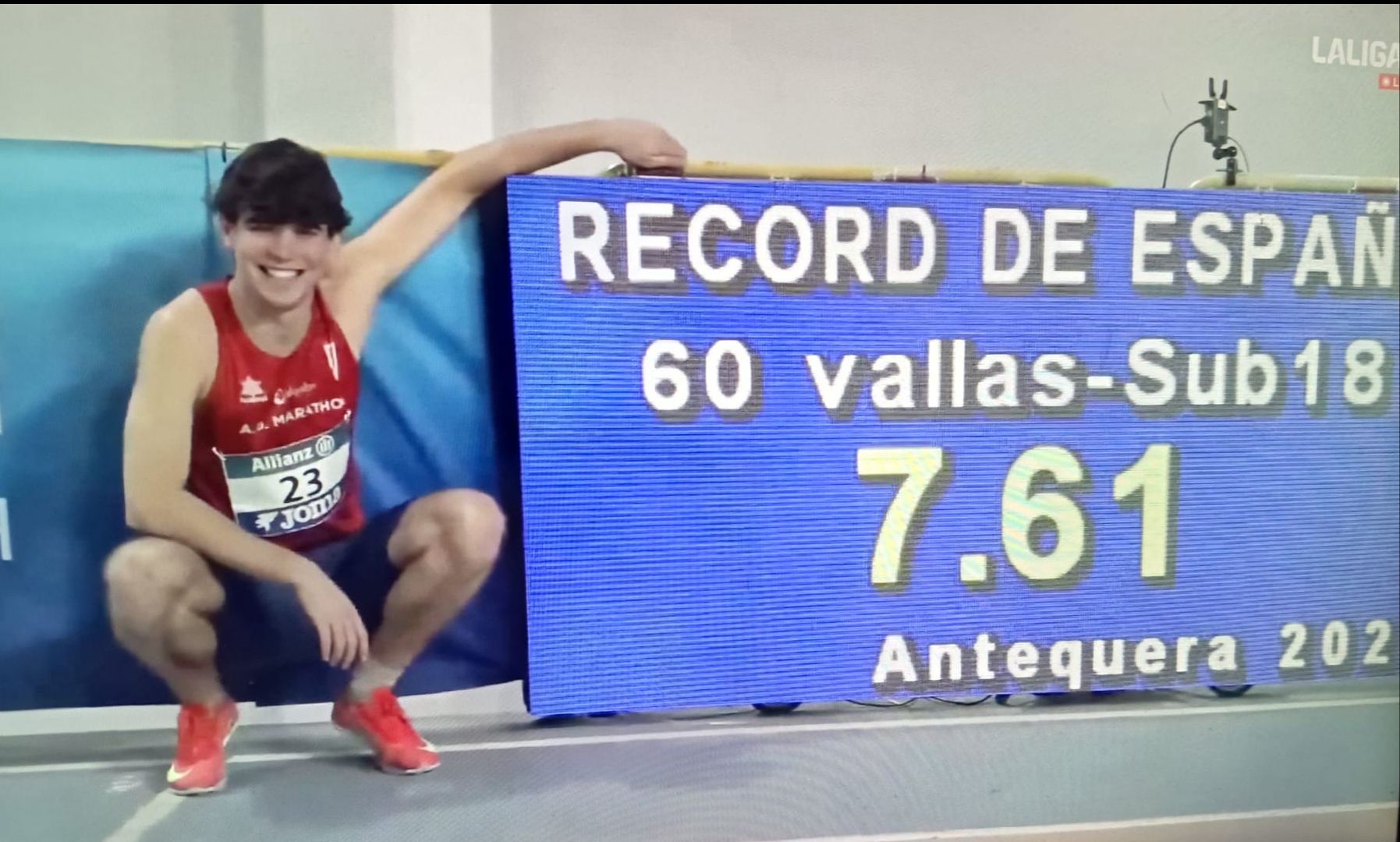 NUEVO RÉCORD DE ESPAÑA DE NICOLÁS CEBALLOS EN LOS 60 M VALLAS DE LOS CAMPEONATOS DE ESPAÑA SHORT TRACK SUB-18 