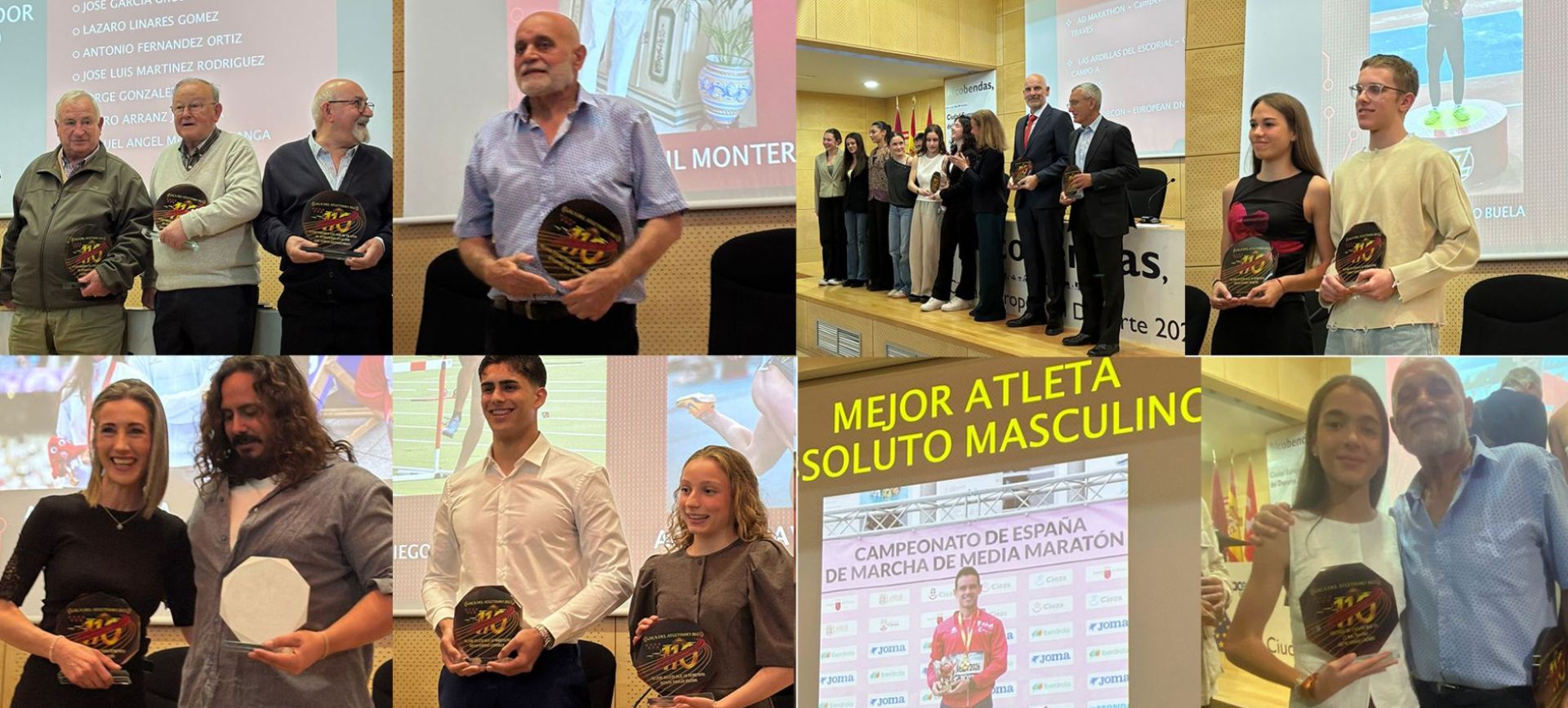 VARIOS RECONOCIMIENTOS PARA LOS ATLETAS Y LOS TÉCNICOS DE LA AGRUPACIÓN DEPORTIVA MARATHON EN LA GALA DE LA FEDERACIÓN DE ATLETISMO DE MADRID