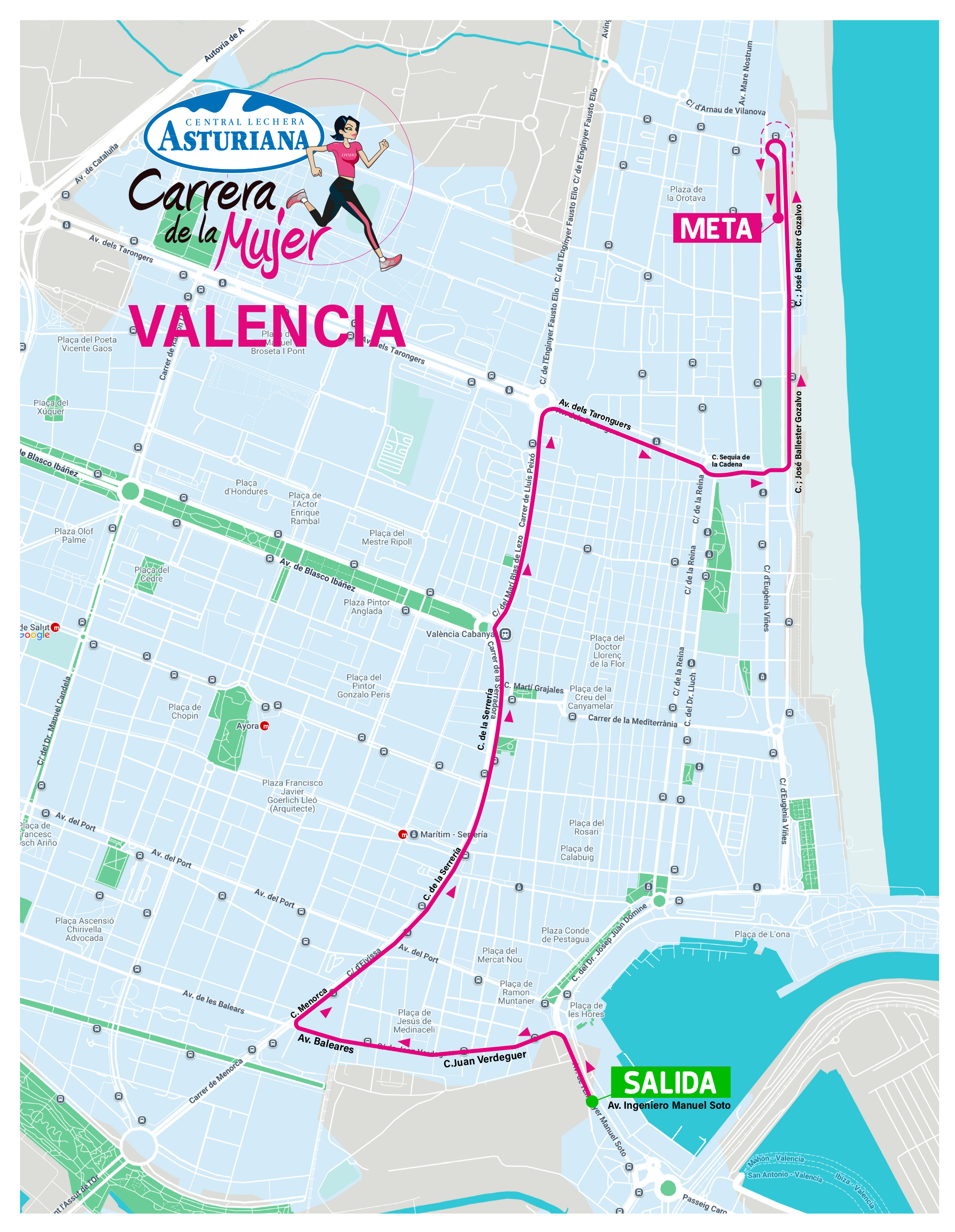 Nuevo recorrido de la Carrera de la Mujer de Valencia 2026