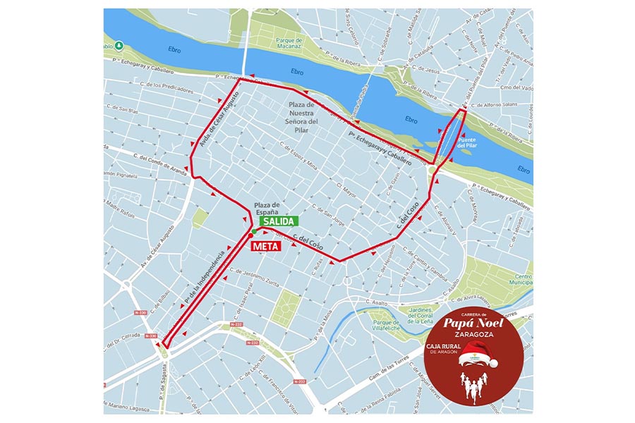 Nuevo recorrido para la Carrera Papa Noel Caja Rural de Zaragoza 2025