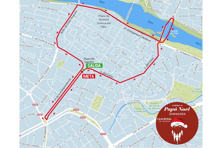 Nuevo recorrido para la Carrera Papa Noel Caja Rural de Zaragoza 2025
