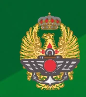 Emblema con águila dorada y corona