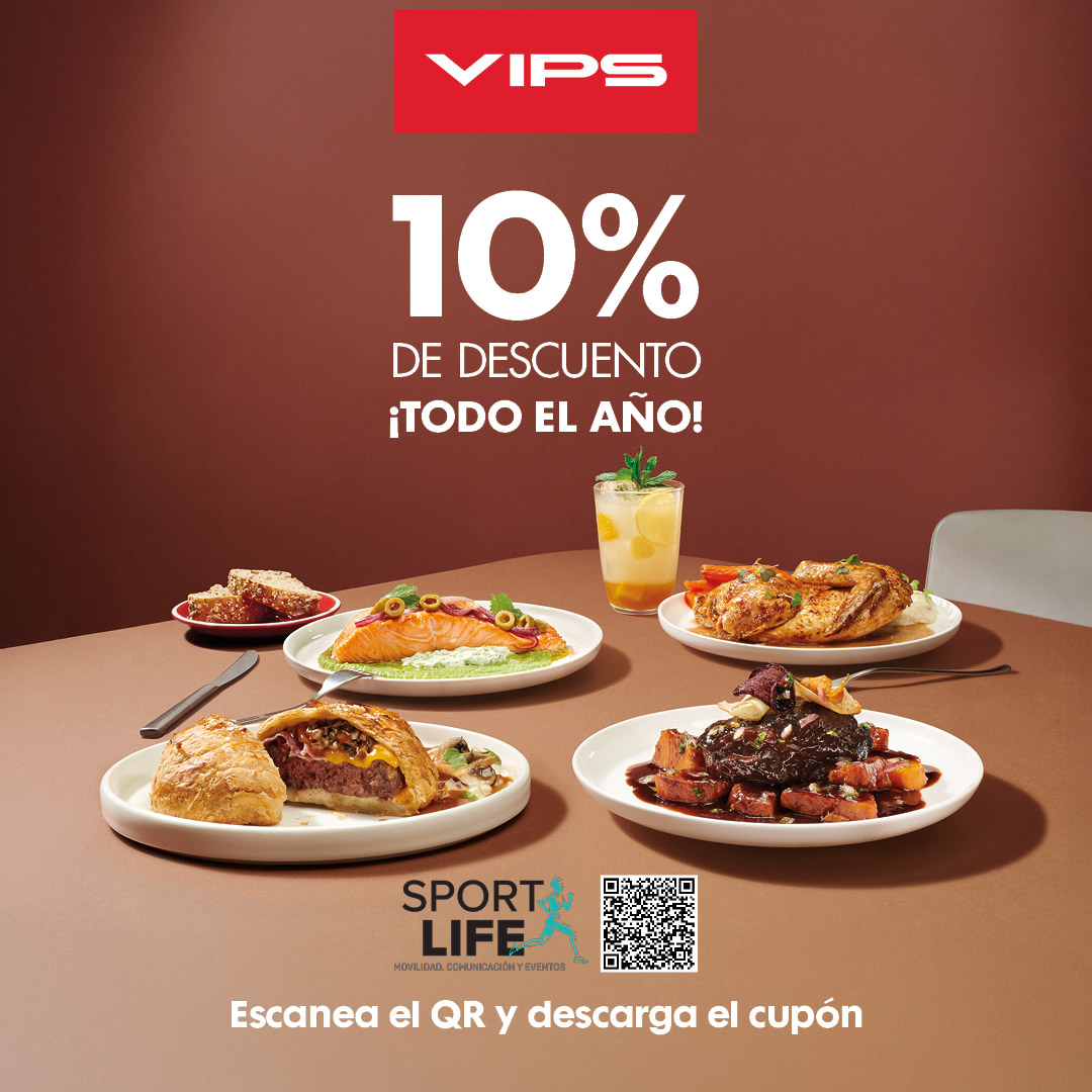 Aprovecha un 10% de descuento en VIPS, ¡todo el año!