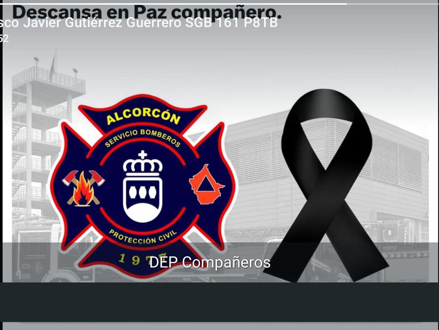 Con mucha tristeza lamentamos la pérdida de dos compañeros de Alcorcón tras la intervención en un incendio