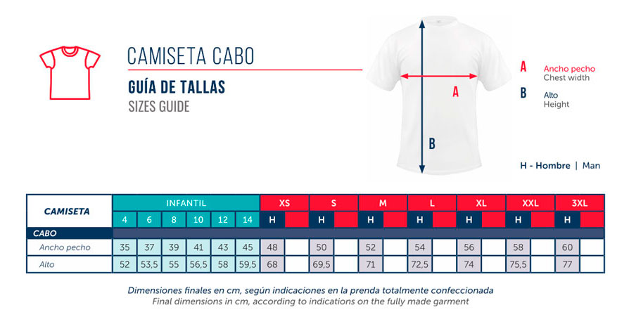 Guia de Tallas Camiseta Saboyana 25