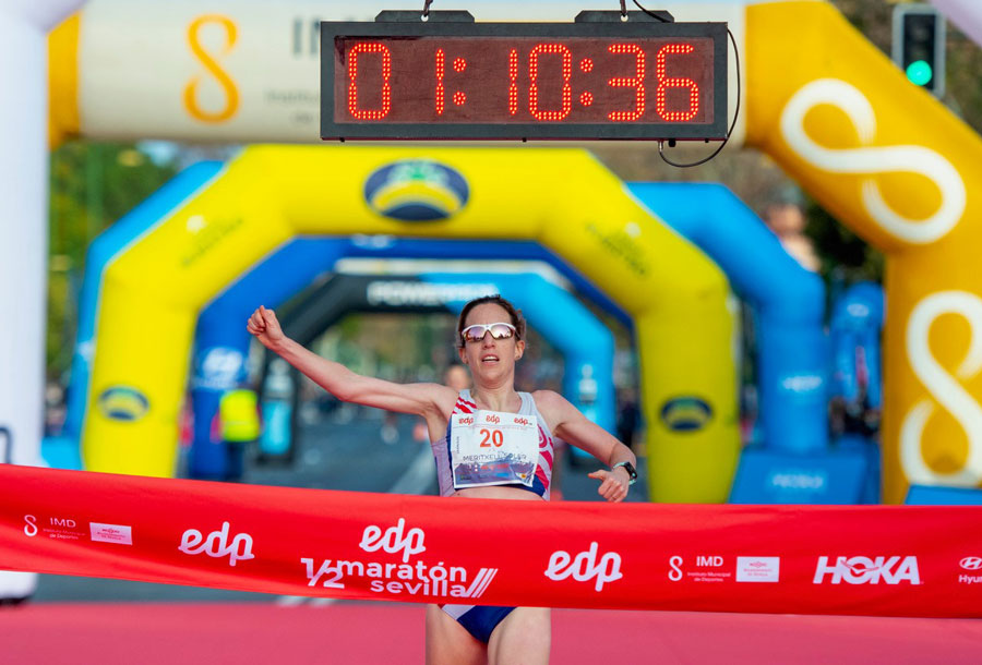 Sebastian Kimaru y Meritxell Soler pulverizan los récords del EDP Medio Maratón de Sevilla en la mejor edición de su historia
