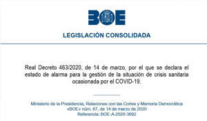 ACTUALIDAD SOBRE LAS MEDIDAS DE CONTENCIÓN DEL CORONAVIRUS