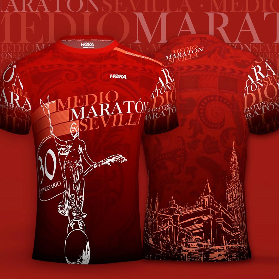 El Medio Maratón de Sevilla presenta su camiseta y medalla oficial para celebrar su 30 aniversario el 26 de enero