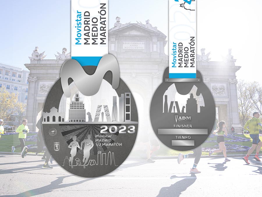 Presented the finishers medal of the Movistar Madrid Half Marathon 2023, which also updates its Expo and already reaches almost 13,000 registered participants!