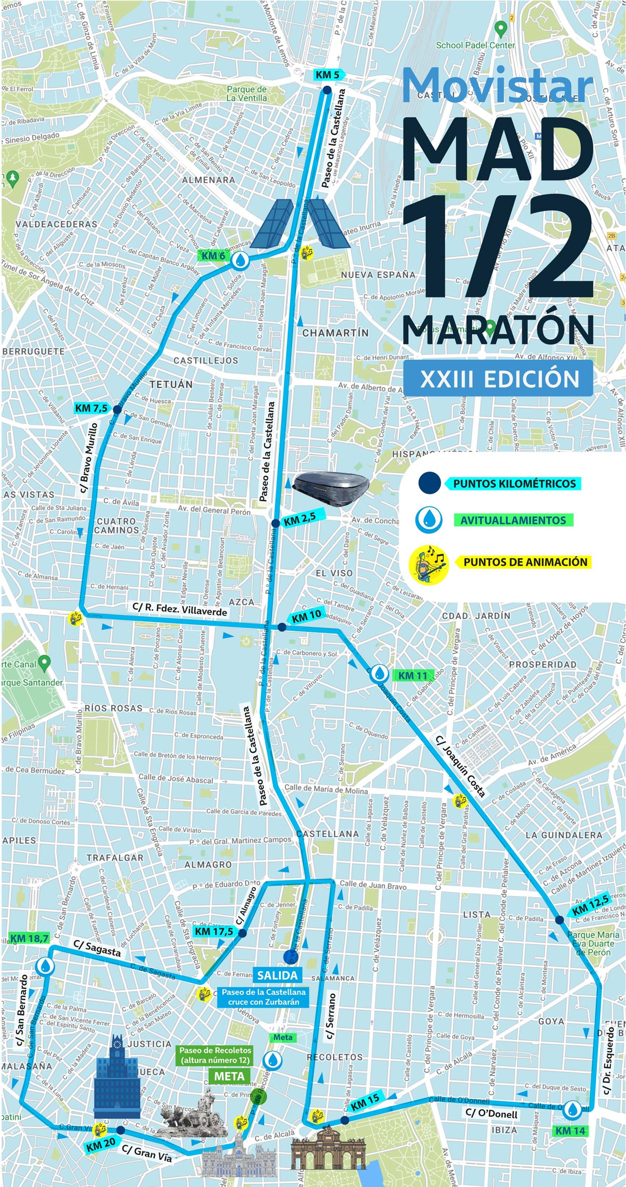 El Movistar Madrid Medio Maratón 2024 rediseña su recorrido para hacerlo todavía más rápido y monumental 