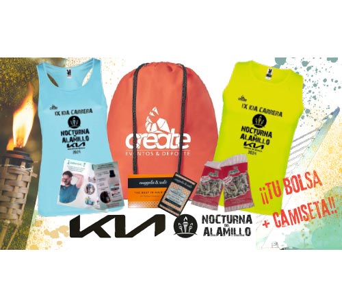 Ya tenemos tu camiseta y bolsa del corredor preparadaspara la KIA IX CARRERA NOCTURNA DEL ALAMILLO