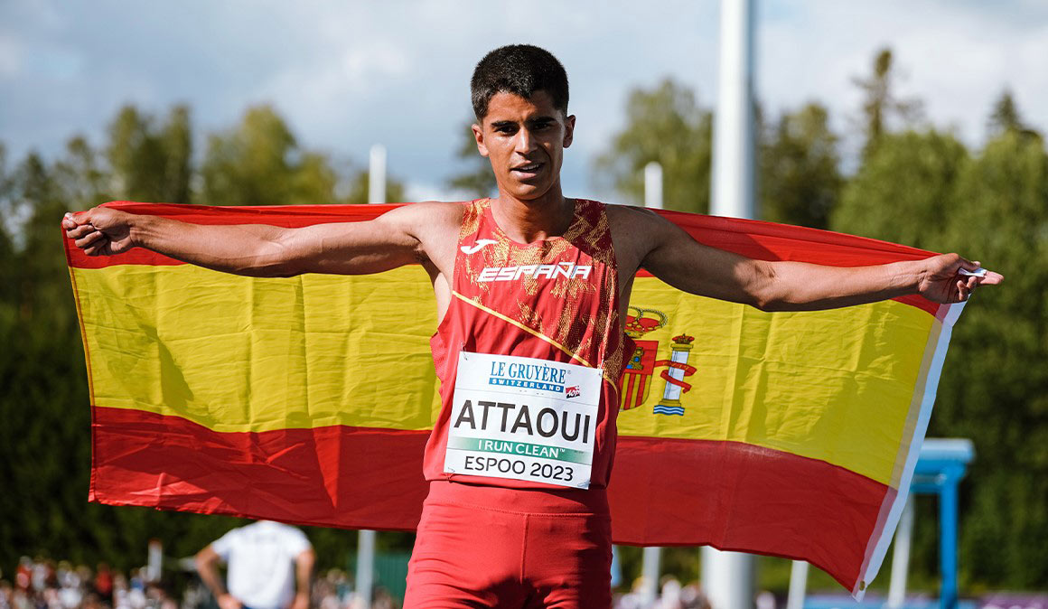 Mohamed Attaoui, subcampeón de Europa Sub-23 de 1500 metros
