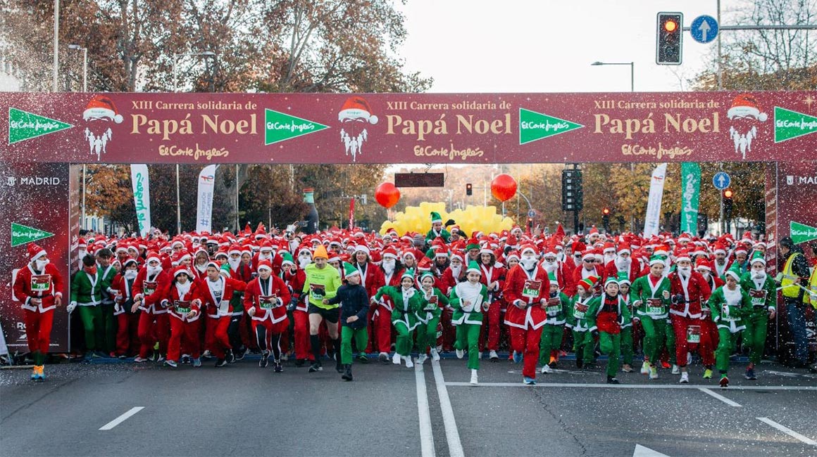 XIV Carrera Solidaria de Papá Noel El Corte Inglés 11.000 Papás, Mamás Noeles y Elfos volverán a llenar las calles de Madrid