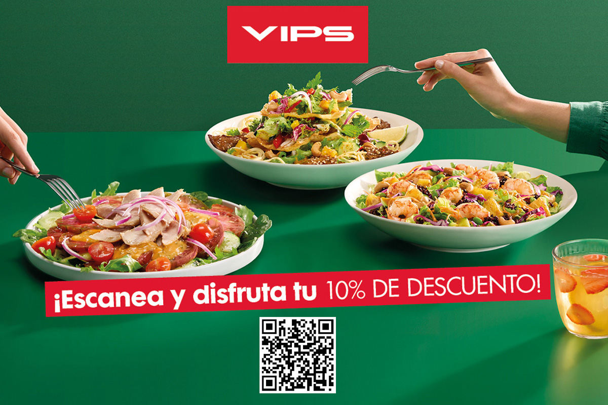 Aprovecha tu 10% de descuento en VIPS, ¡todo el año!