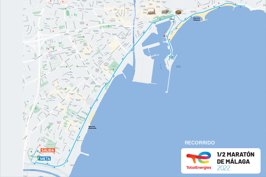 Nuevo recorrido, más rápido y
amplio, para el TotalEnergies Medio
Maratón Ciudad de Málaga
