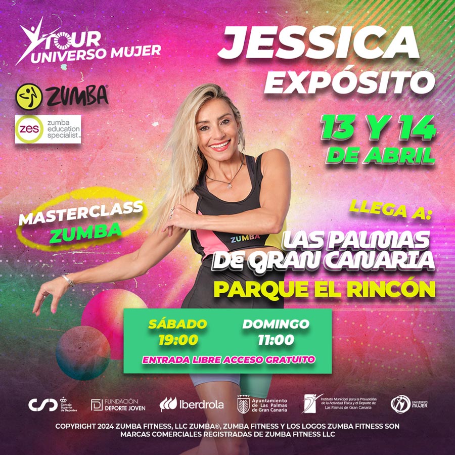 Jessica Expósito dará dos Masterclass de zumba en el Tour de Las Palmas de Gran Canaria