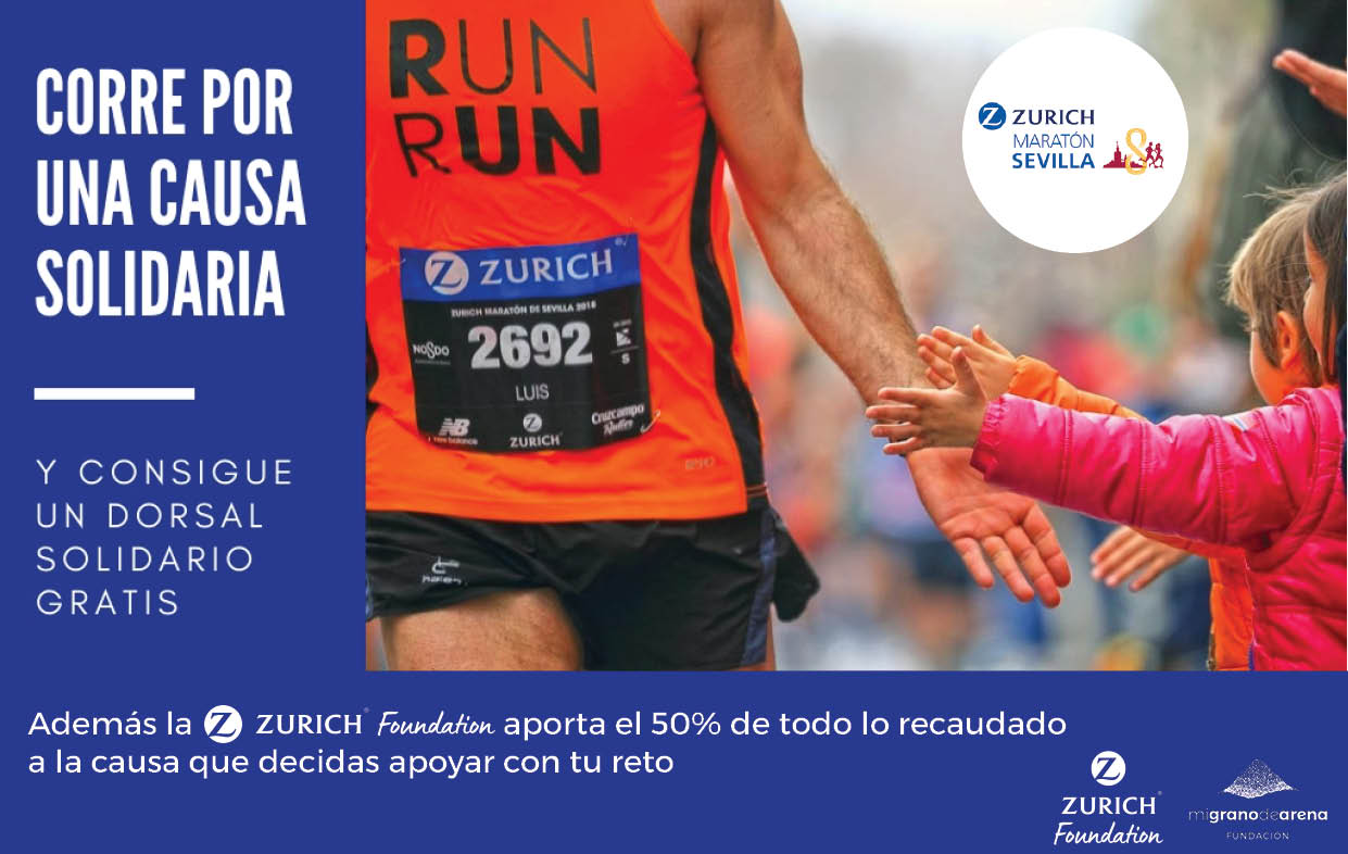 Corre el Zurich Maratón Sevilla por una causa social y consigue un dorsal solidario gratuito