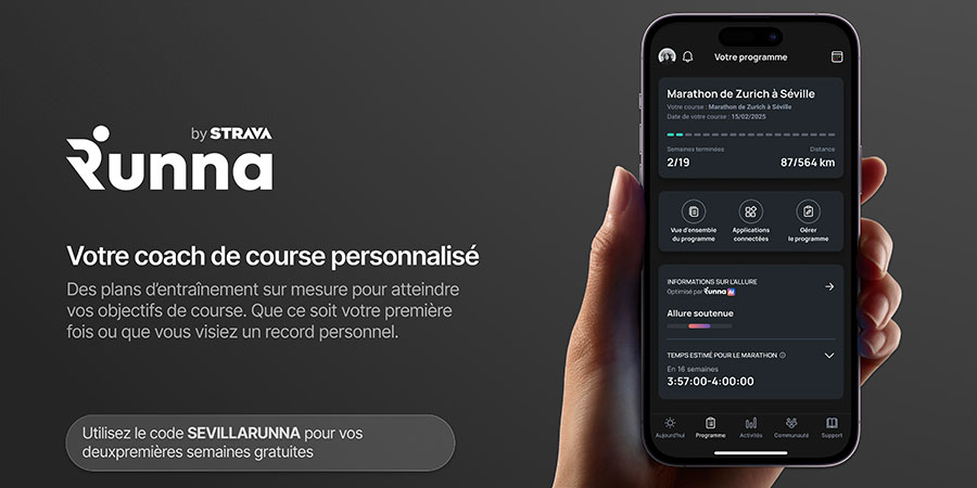 Runna est l’entraîneur officiel du Marathon de Zurich à Séville ! 