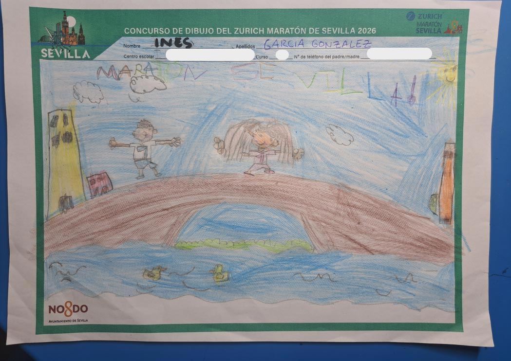 YA TENEMOS A LOS GANADORES DEL CONCURSO INFANTIL DE DIBUJO DEL ZURICH MARATÓN DE SEVILLA 2026