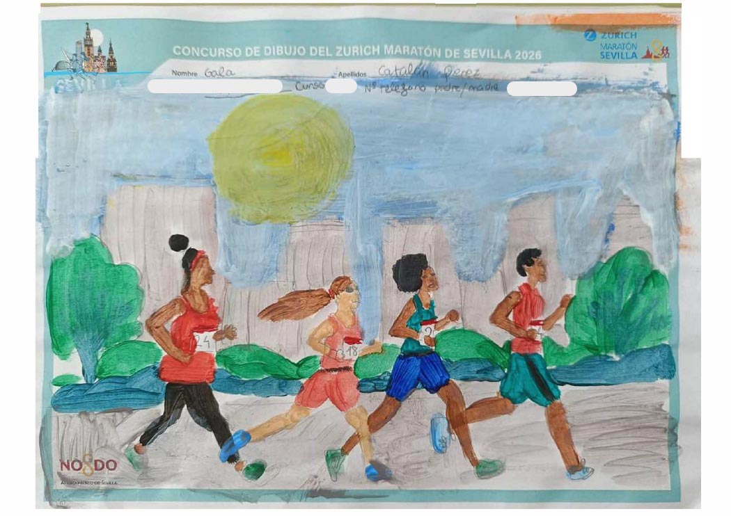 YA TENEMOS A LOS GANADORES DEL CONCURSO INFANTIL DE DIBUJO DEL ZURICH MARATÓN DE SEVILLA 2026