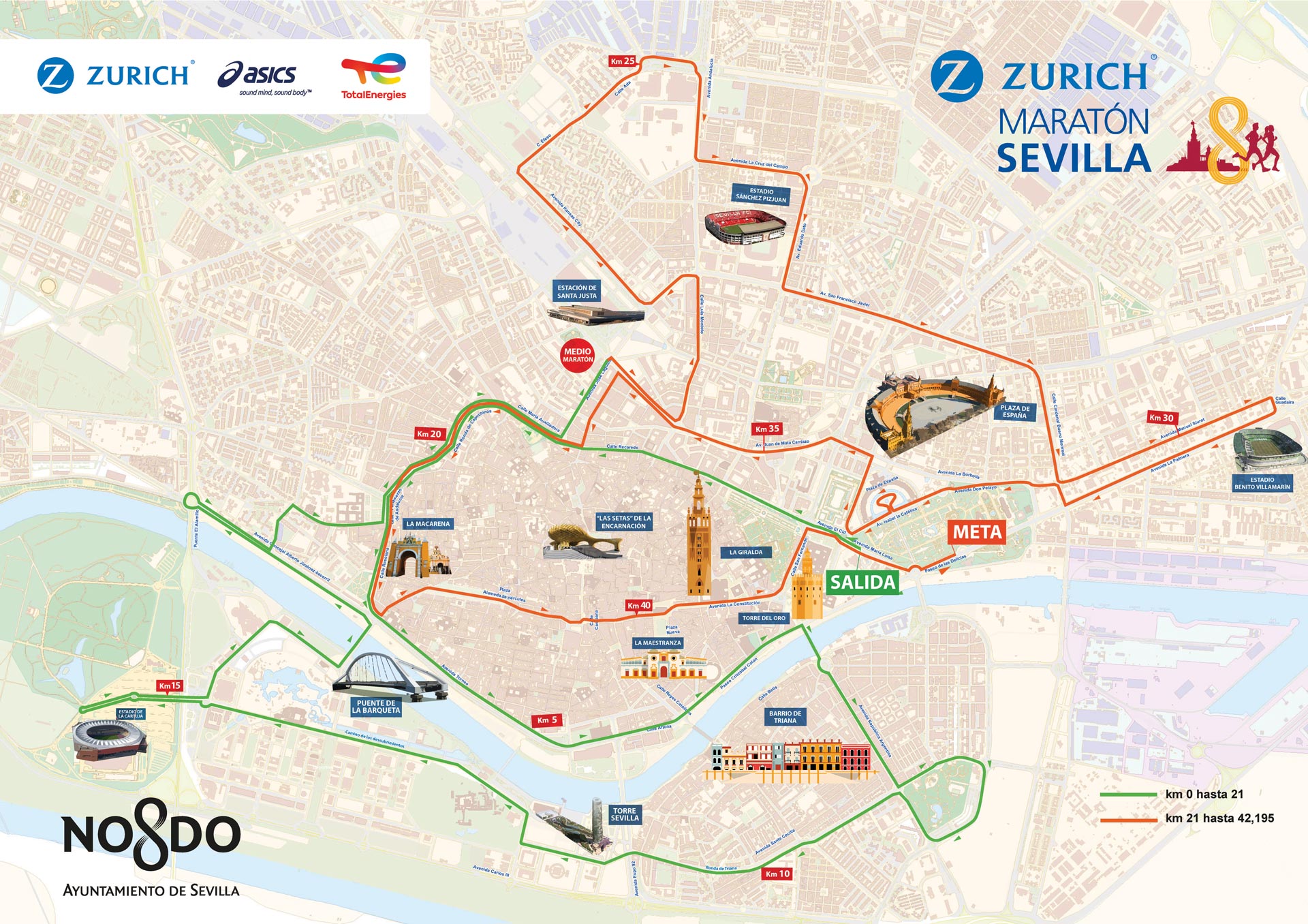 El Zurich Maratón de Sevilla 2026 mejora su recorrido