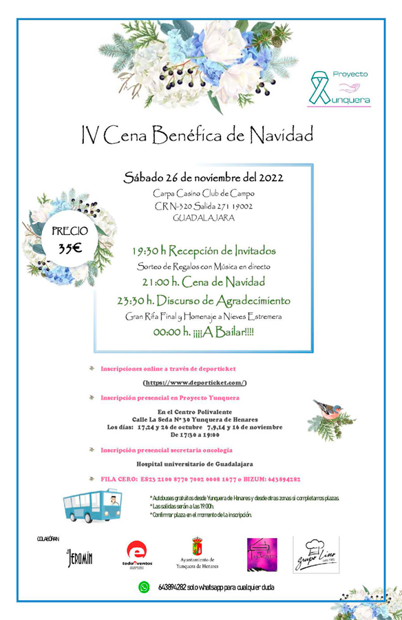 IV Cena Benéfica Navideña a beneficio de Proyecto Yunquera