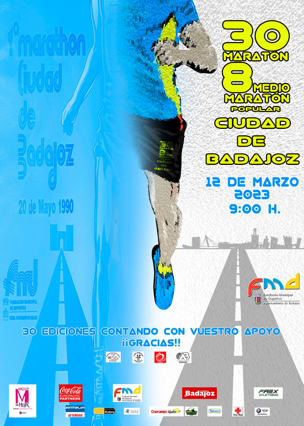 30º Maratón Popular Ciudad de Badajoz  y 8º Medio Maratón Popular Ciudad de Badajoz