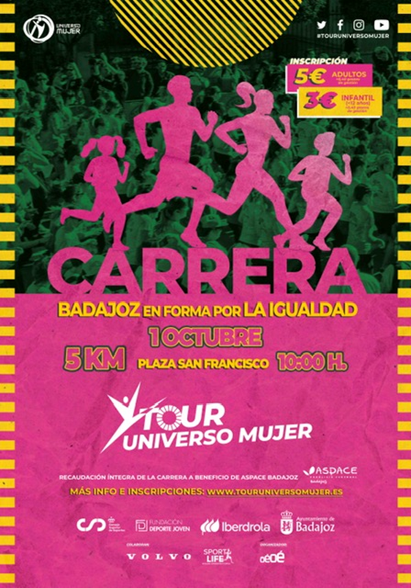 Marcha-Carrera por la Igualdad. Tour Universo Mujer. Badajoz
