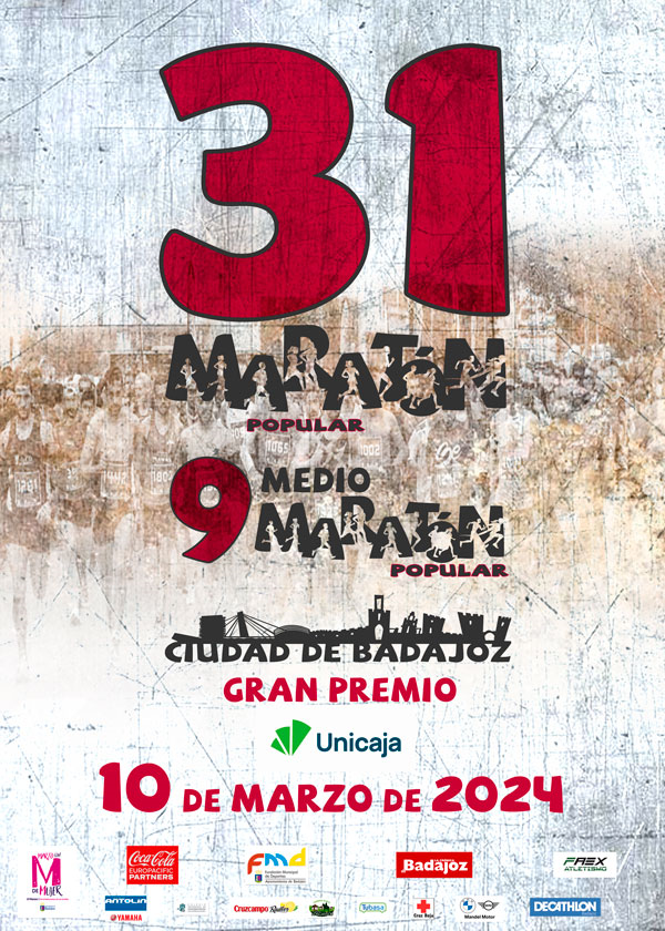 31º Maratón Popular Ciudad de Badajoz  y 9º Medio Maratón Popular Ciudad de Badajoz
