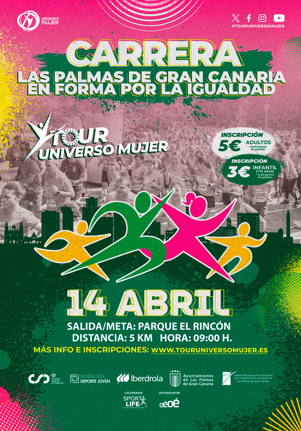Marcha-Carrera por la Igualdad. Tour Universo Mujer. Las Palmas de Gran Canaria