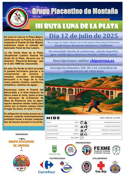 III Ruta Senderista Nocturna Inclusiva y Solidaria Luna de la Plata