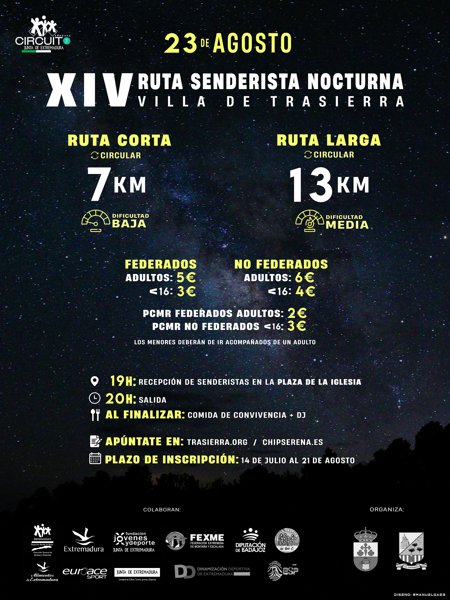 XIV Ruta Senderista Nocturna Villa de Trasierra