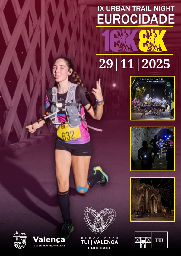 Cartel de IX Urban Trail Night Eurocidade en Tui, Pontevedra