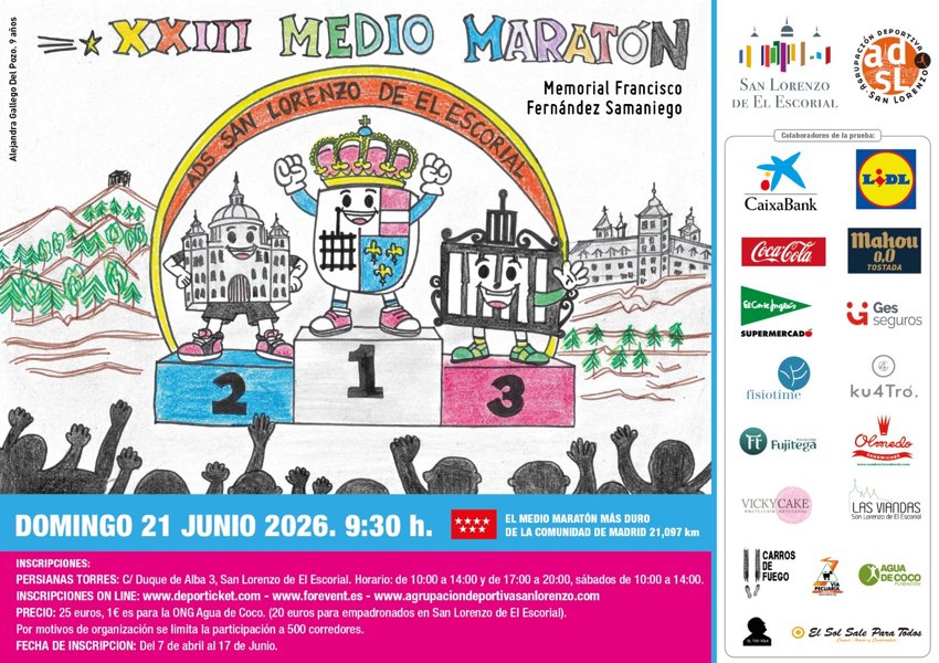 Abiertas las inscripciones para la XXIII Medio Maratón de San Lorenzo del Escorial 2026